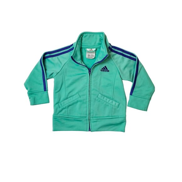 Adidas Girls Infant Toddler Jacket, Size 12M, Turquoise Purple - Picture 1 of 6